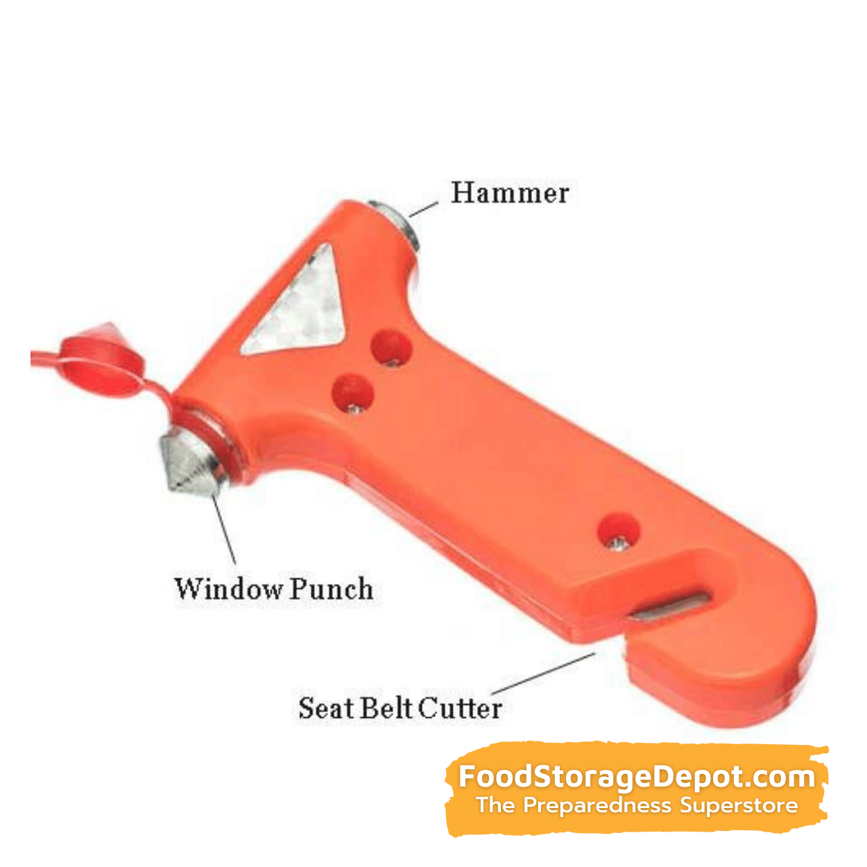 Automotive Emergency Tool (with Seat Belt Cutter, Window Punch, & Hammer)