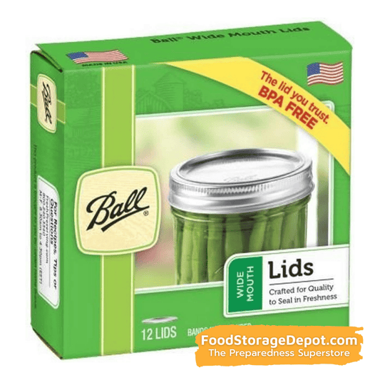 Ball Jars Wide Mouth Lids Set (12 Count)