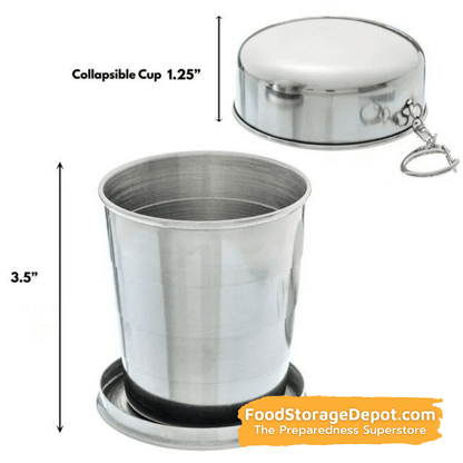 Collapsible Stainless Steel Cup with Hard Cover (8.5 oz)