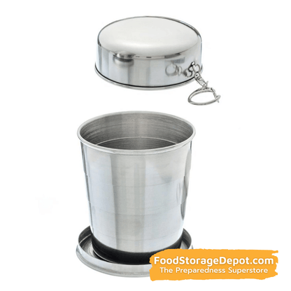 Collapsible Stainless Steel Cup with Hard Cover (8.5 oz)