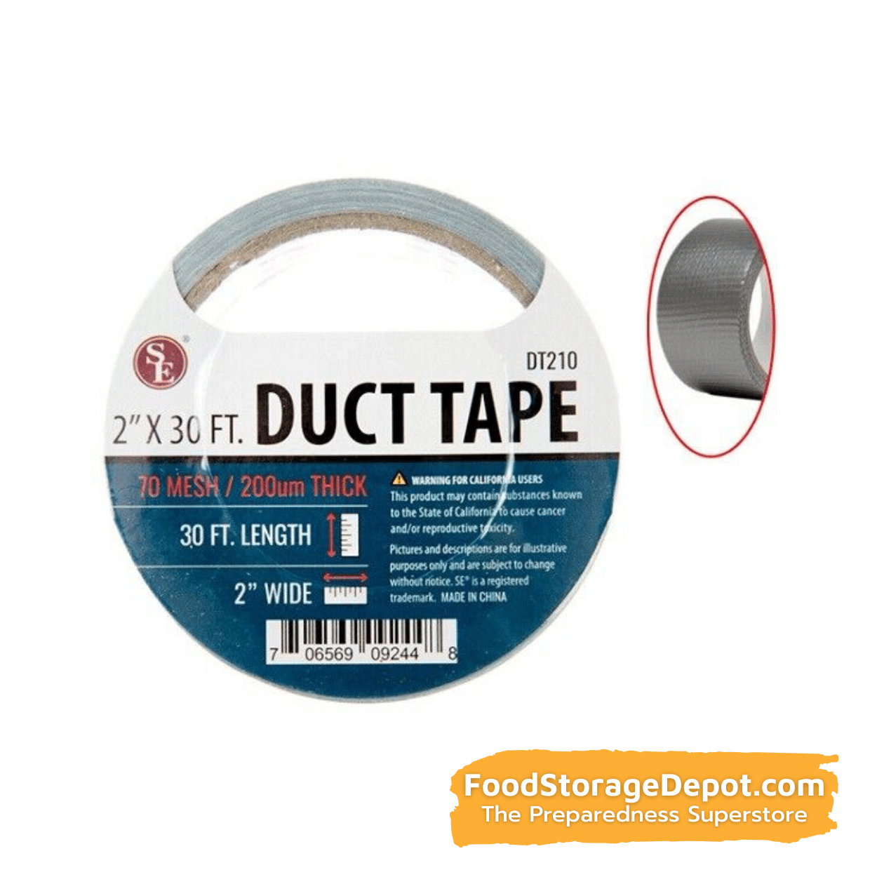 30-Feet Duct Tape in Gray Color (2" Width)