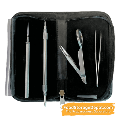 Foreign Object Removal 4-Tool Medical Kit (In Leather Case)
