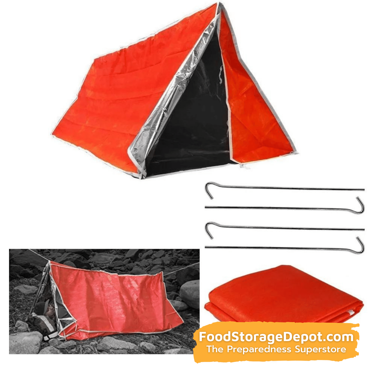 Heat-Capture Waterproof Emergency Tube Tent