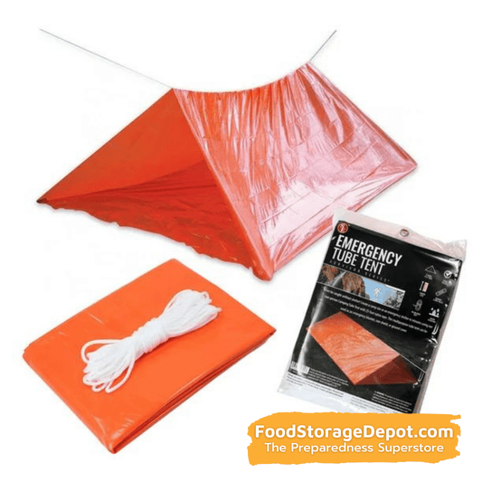 Lightweight Emergency Tube Tent and Shelter (Orange)
