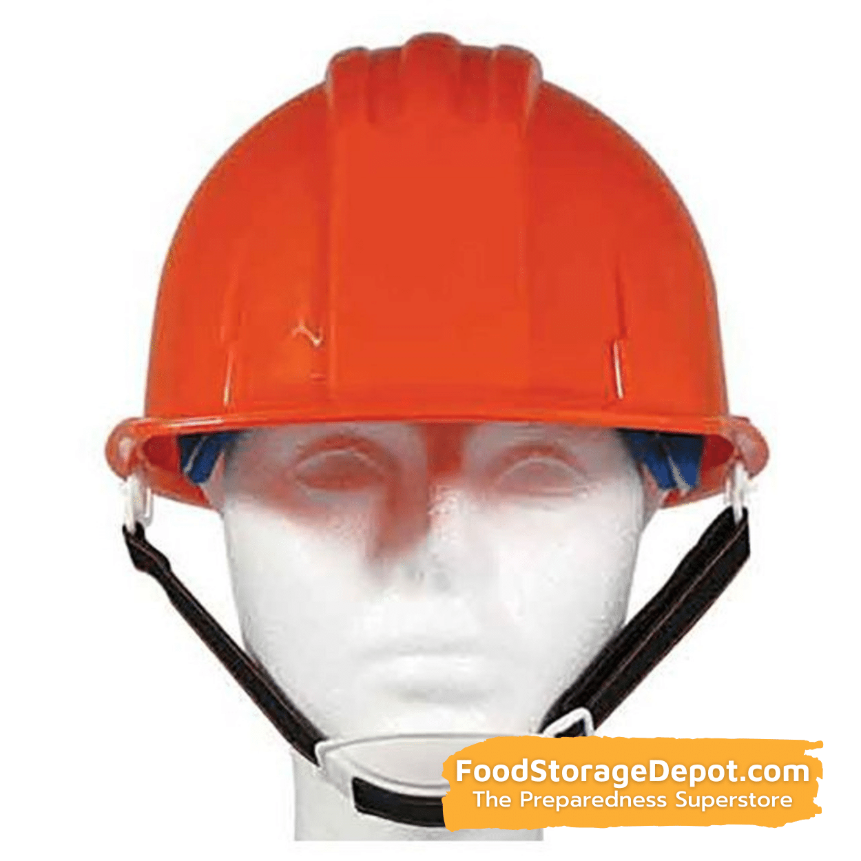 Orange Emergency Hard Hat With Adjustable Chin Strap (ANSI Approved)