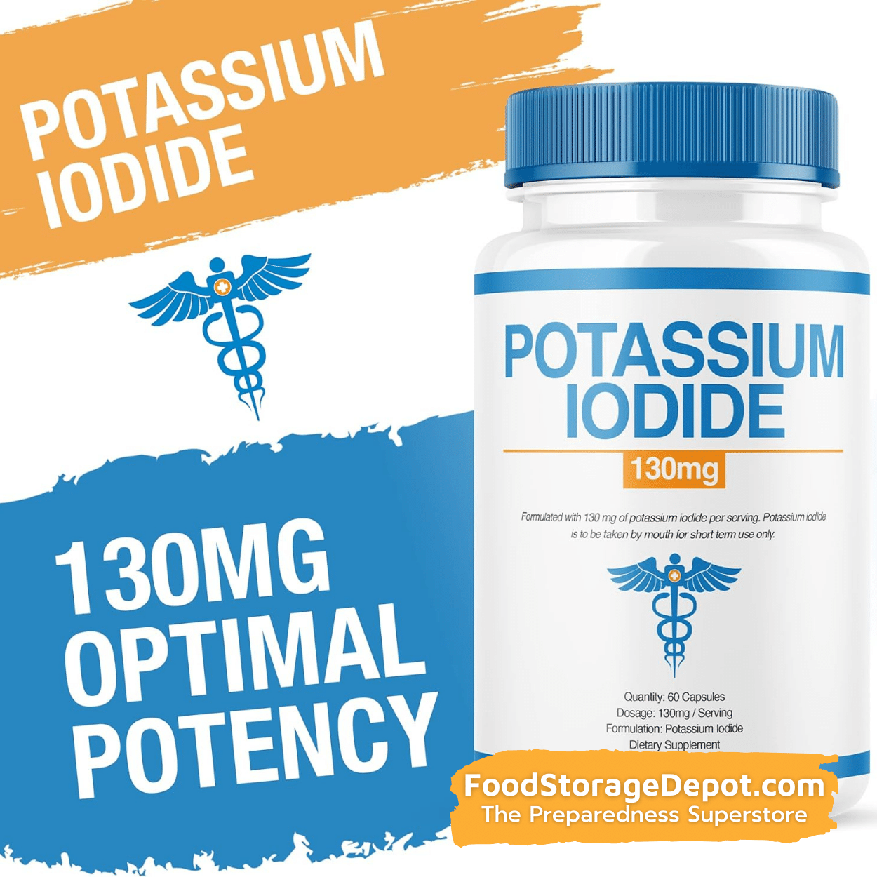 Potassium Iodide 130mg Tablets for Adults (60 Count)