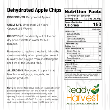 Ready Harvest Dehydrated Apple Chips (30-Year Shelf Life!)