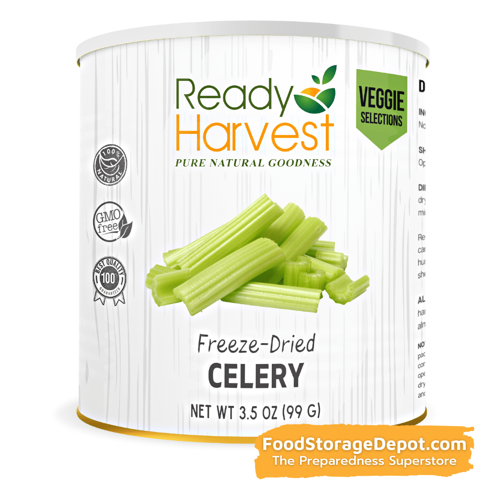 Ready Harvest Freeze-Dried Celery (30-Year Shelf Life!)