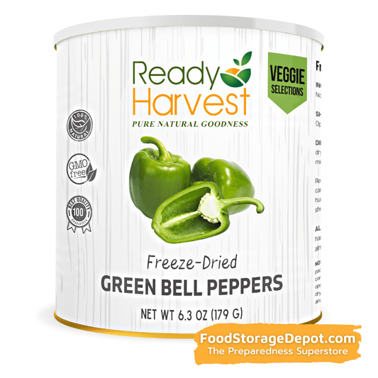 Ready Harvest Freeze-Dried Green Peppers (30-Year Shelf Life!)