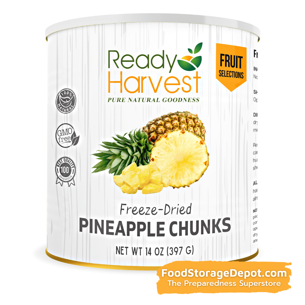 Ready Harvest Freeze-Dried Pineapple Chunks (30-Year Shelf Life!)