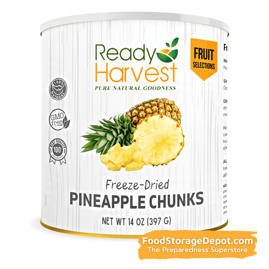 Ready Harvest Freeze-Dried Pineapple Chunks (30-Year Shelf Life!)