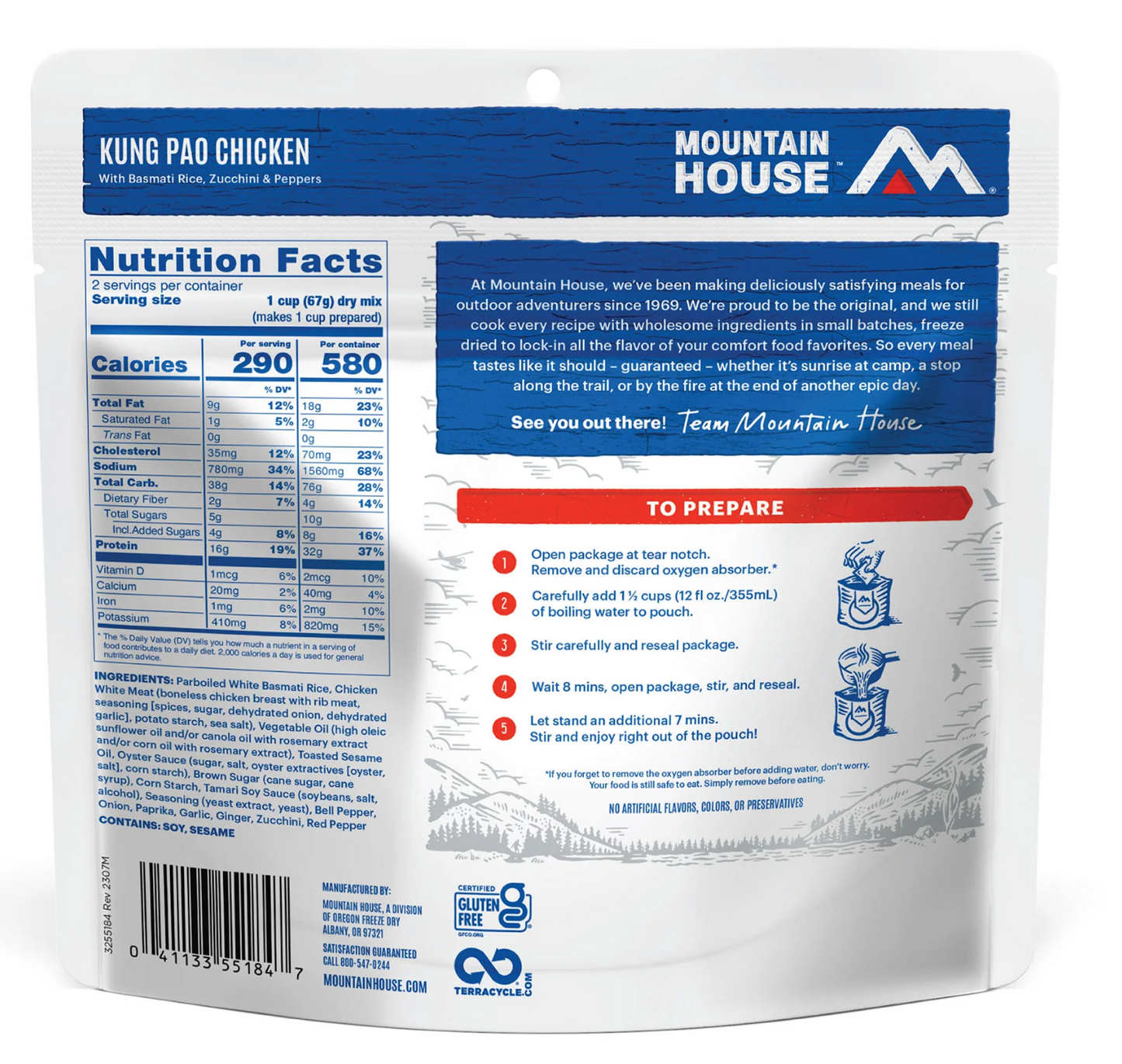 Freeze-Dried Kung Pao Chicken Pouch - Mountain House