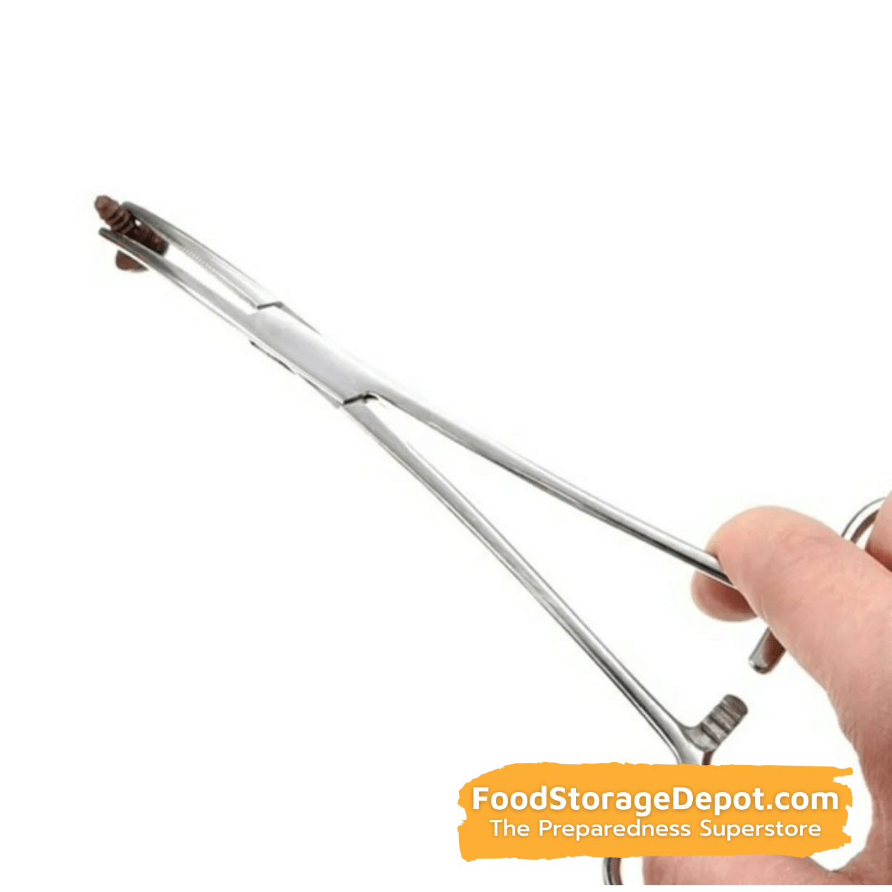 Stainless Steel Self-Locking Curved Forceps (5.5")