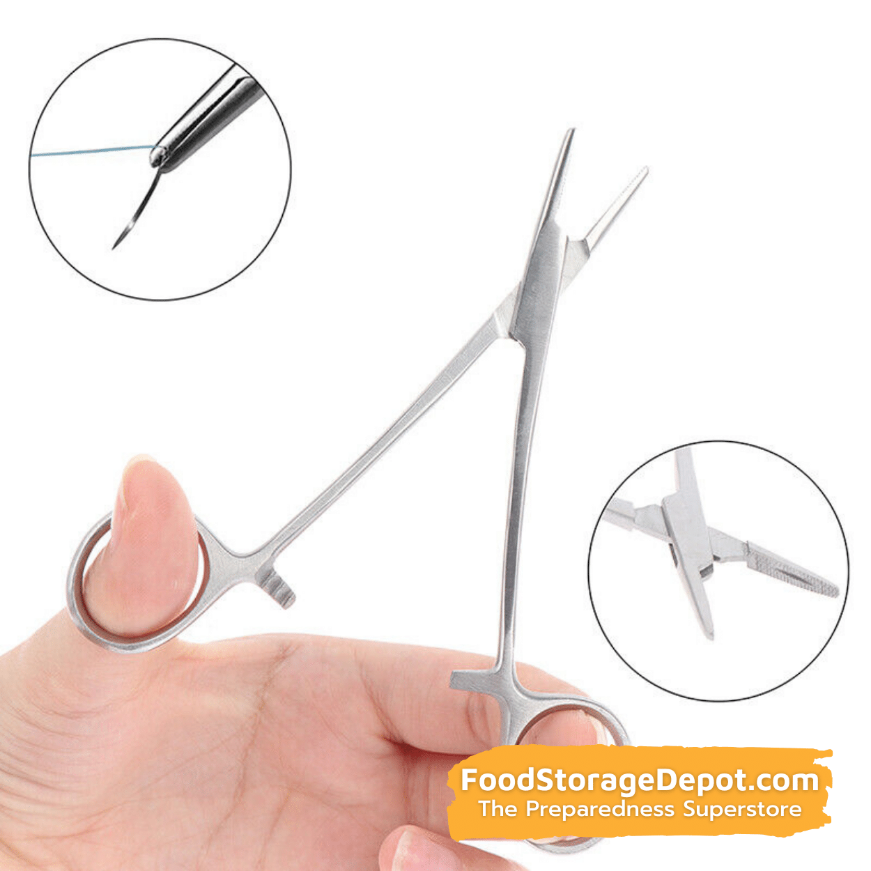 Stainless Steel Self-Locking Curved Forceps (5.5")