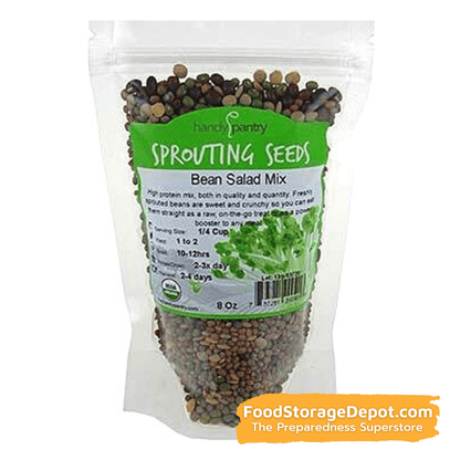 Bean Salad Organic Heirloom Sprouting Seeds (8oz Pouch)