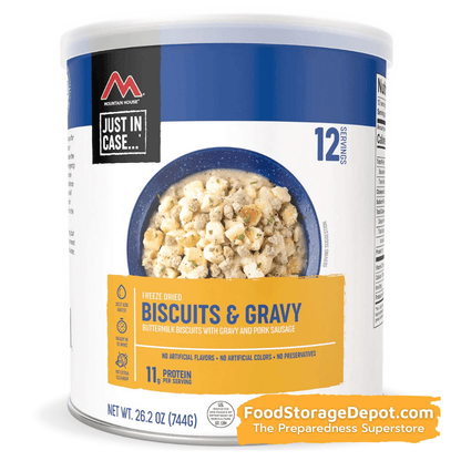 Freeze-Dried Biscuits & Gravy Can - Mountain House
