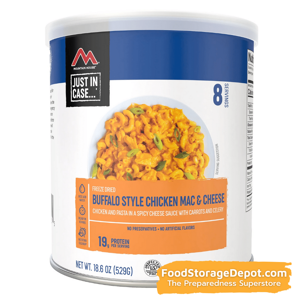 Freeze-Dried Buffalo Style Chicken Mac and Cheese Can - Mountain House