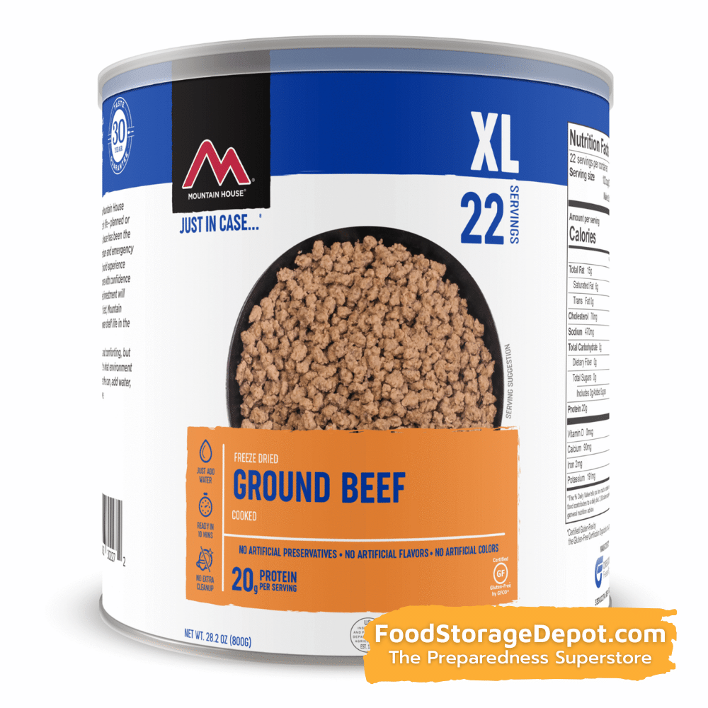 Freeze-Dried Ground Beef Can - Mountain House (GF) Gluten Free