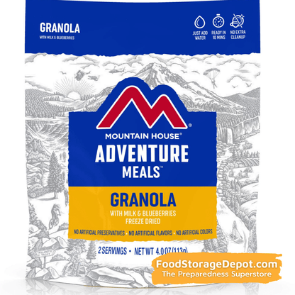 Freeze-Dried Granola with Milk & Blueberries Pouch - Mountain House