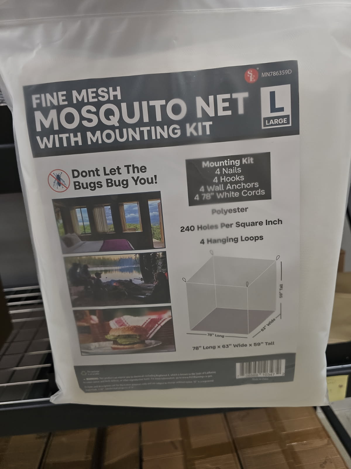 Mosquito Net Tent w/Mounting Kit (Large)