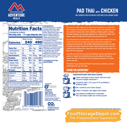 Freeze-Dried Pad Thai with Chicken Pouch - Mountain House (GF) Gluten Free