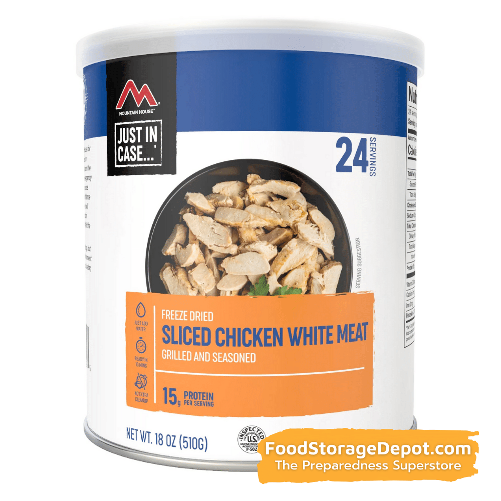 Freeze-Dried Seasoned Sliced Chicken Can- Mountain House