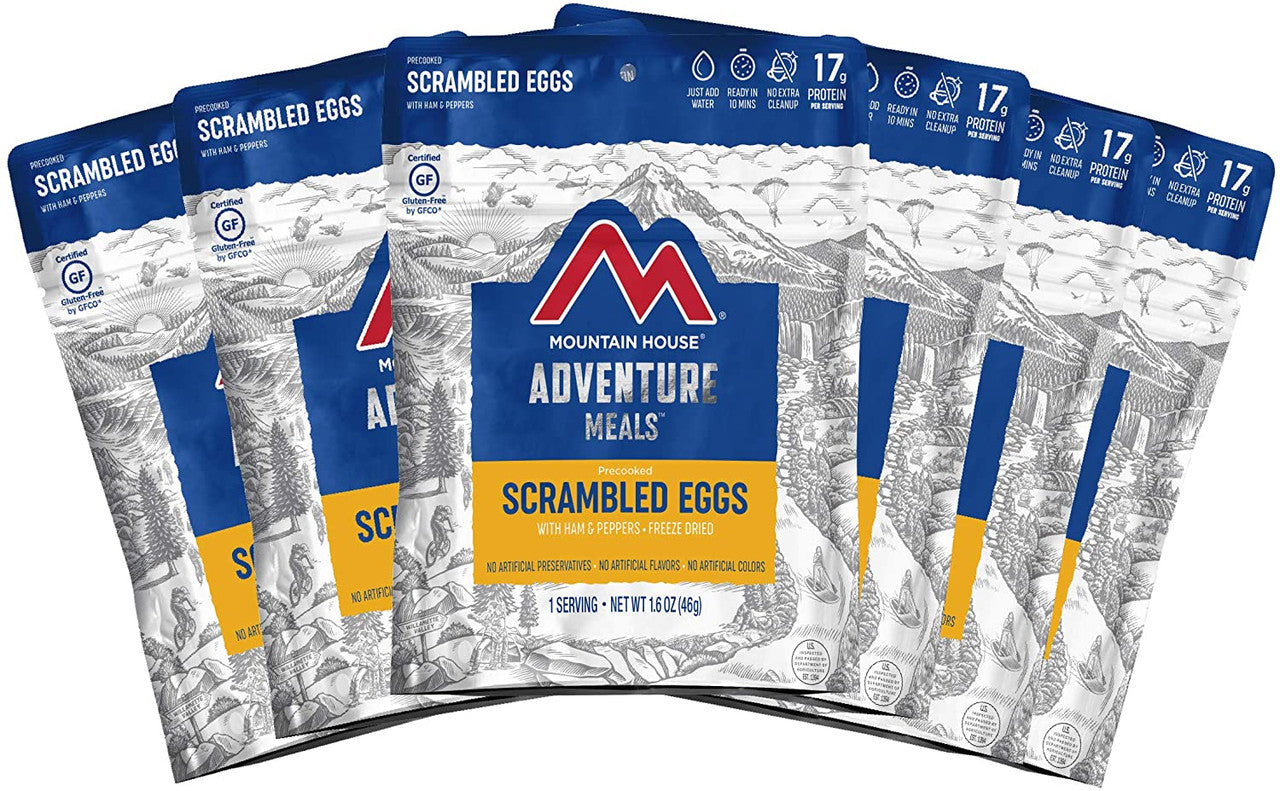 Freeze-Dried Scrambled Eggs with Ham and Peppers Pouch - Mountain House (GF) Gluten Free