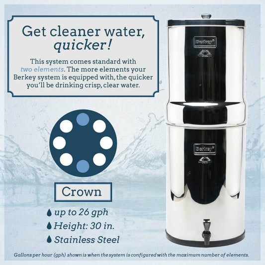 Crown Berkey Water Filter - 6 Gallon Capacity