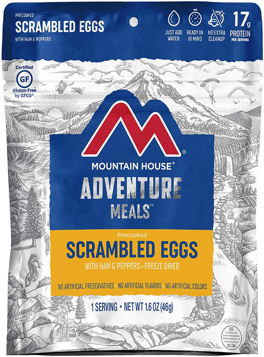 Freeze-Dried Scrambled Eggs with Ham and Peppers Pouch - Mountain House (GF) Gluten Free